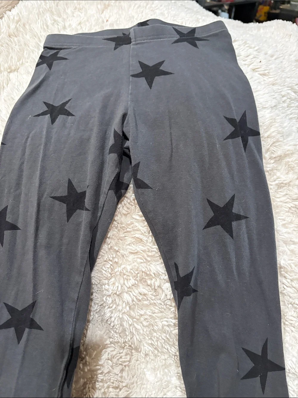 Old Navy Charcoal Gray Leggings with Black Star Print